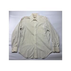 Hamilton Shirt Co. Nov '99 Men's Long Sleeve Yellow Striped Dress Shirt - XL